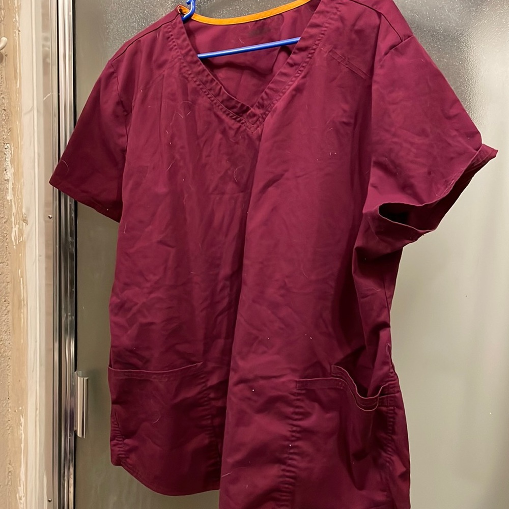 Maroon Womens scrub top size XXL